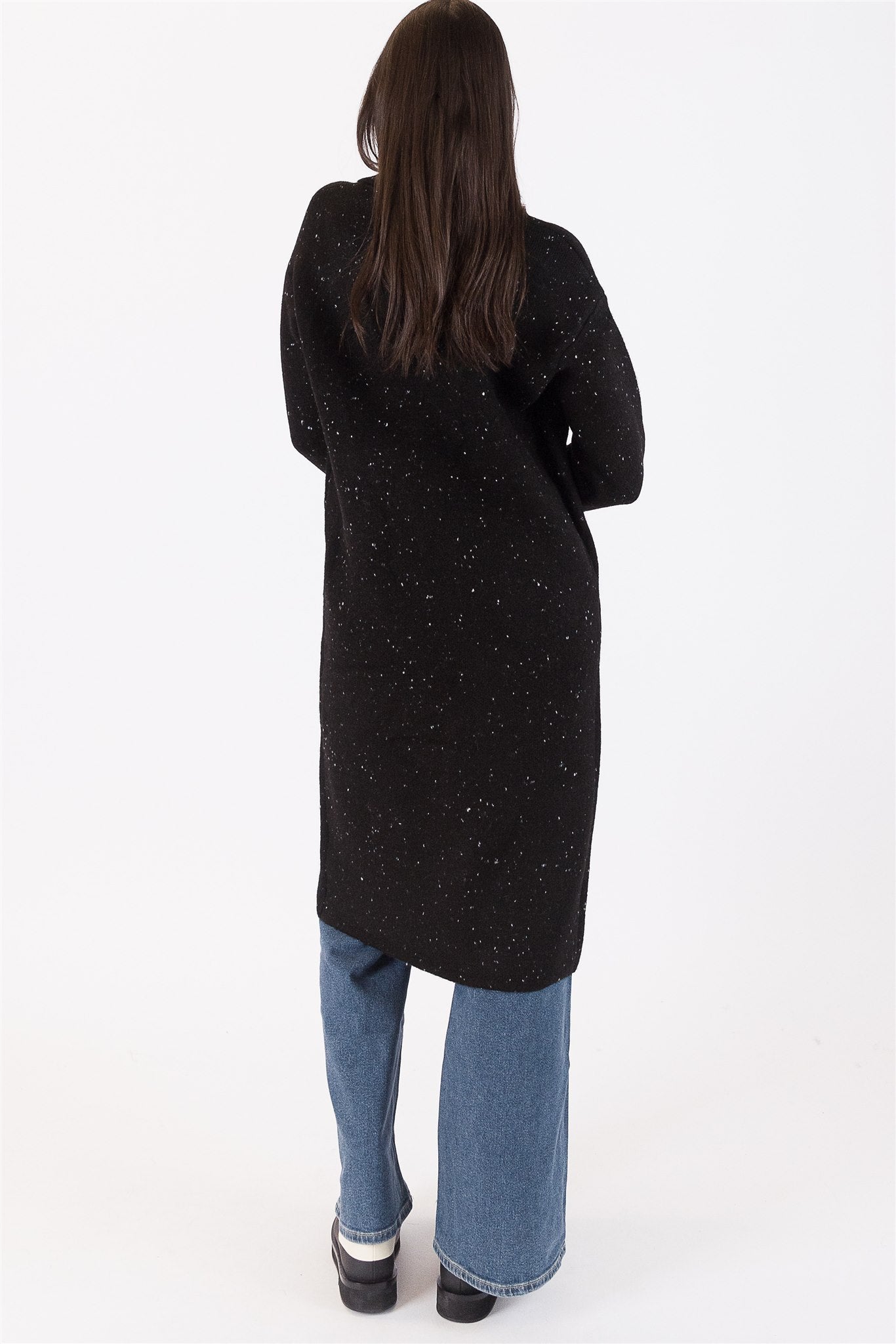Jimmi Sweater Coat | Black Fleck