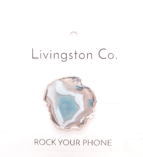 gemstone pop socket alternatice with gold lining