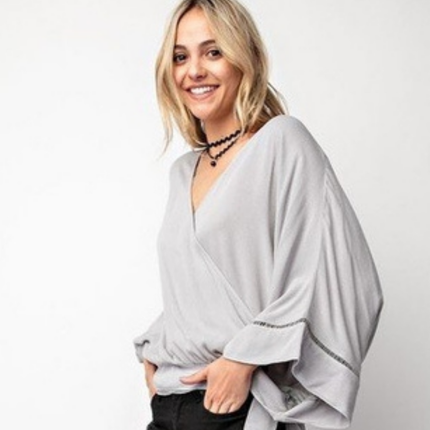 "Belle" Sleeve Wrap Blouse