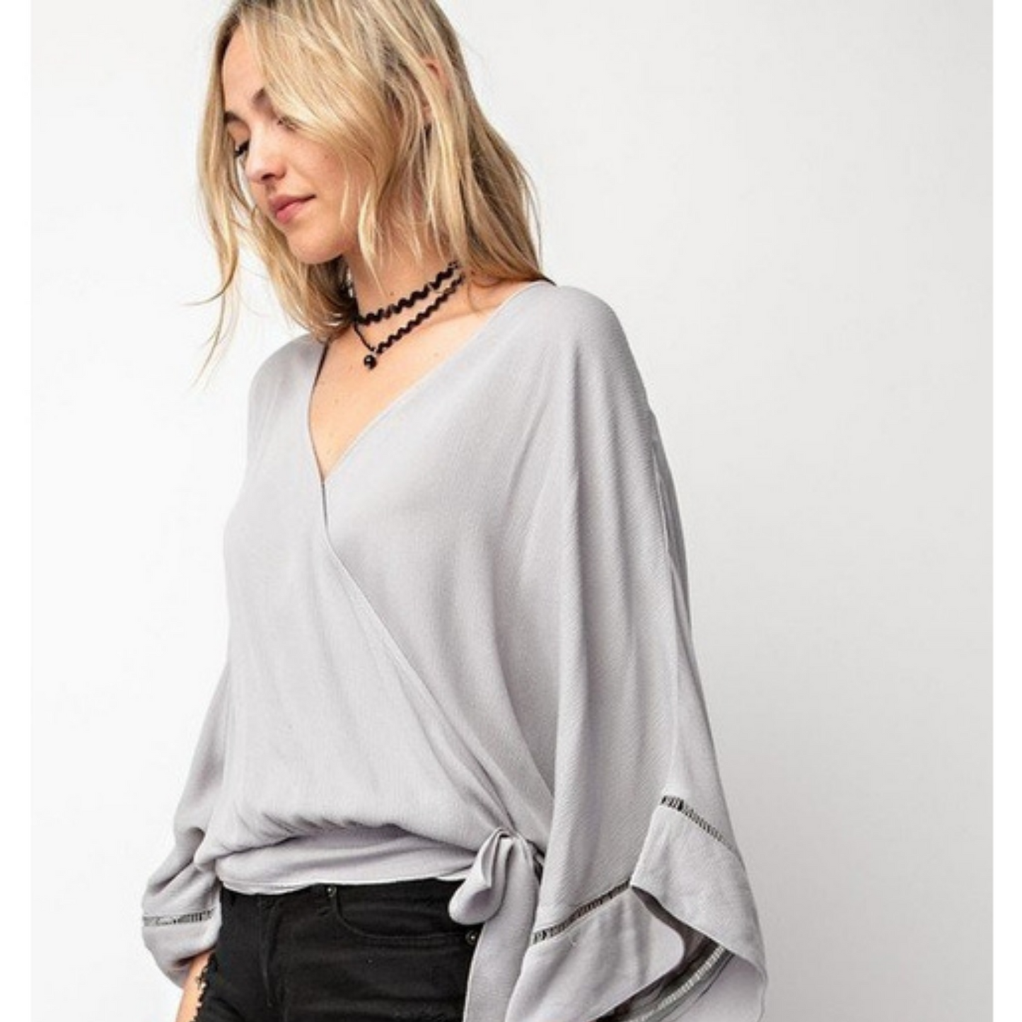 "Belle" Sleeve Wrap Blouse