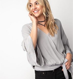 "Belle" Sleeve Wrap Blouse