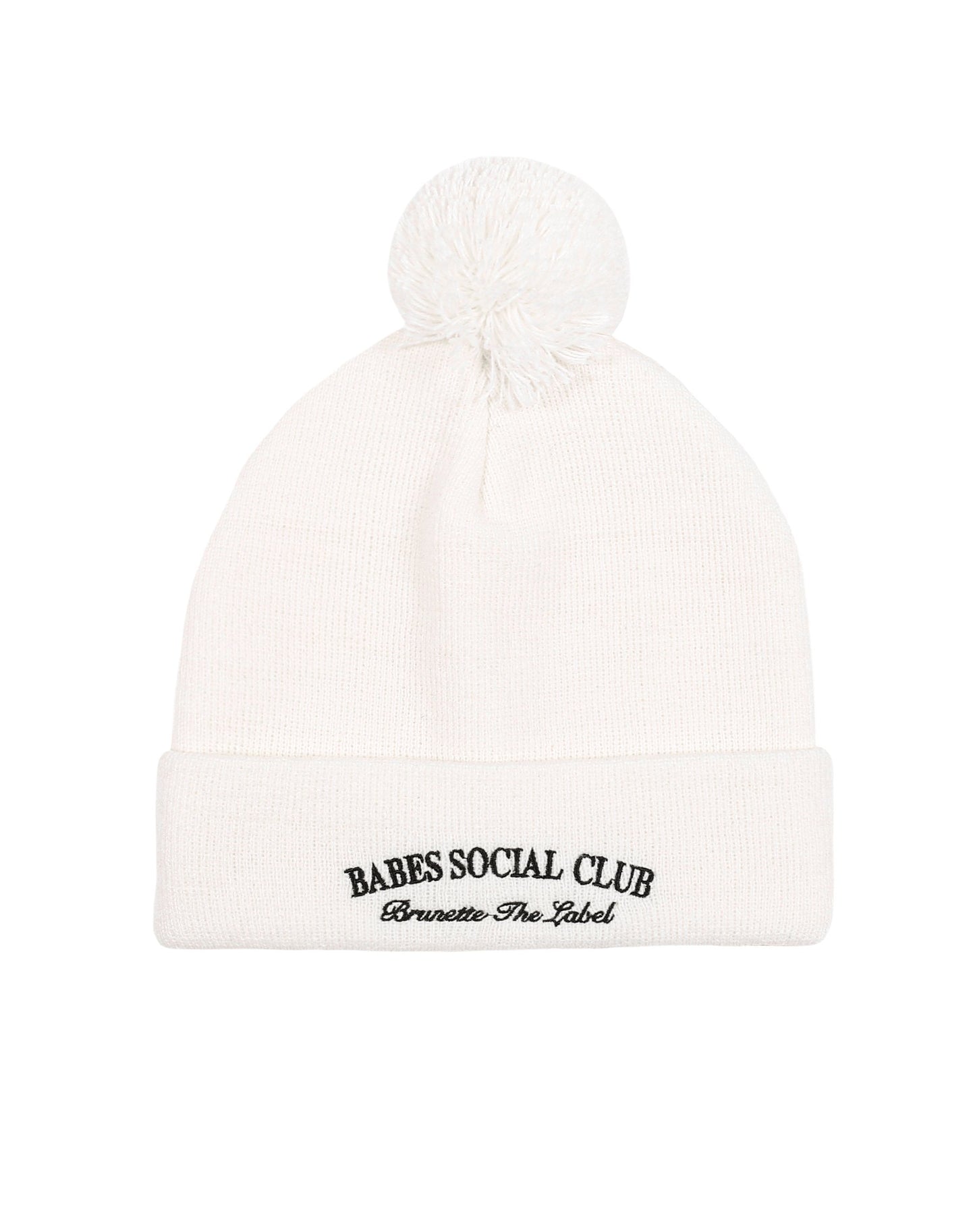white pom pom hat