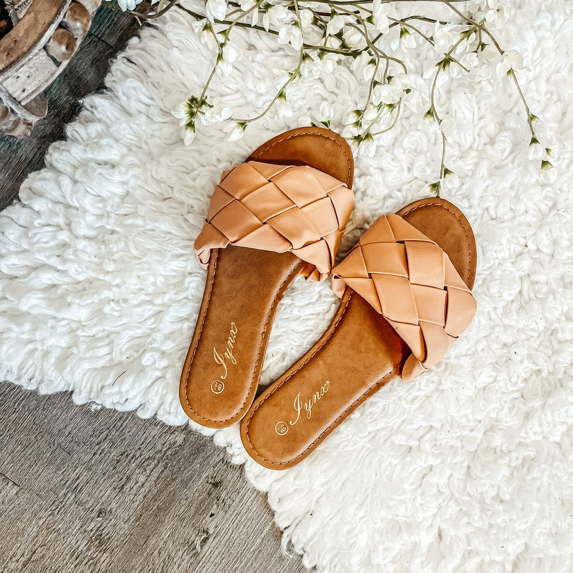 'Braided' Slides | Peach