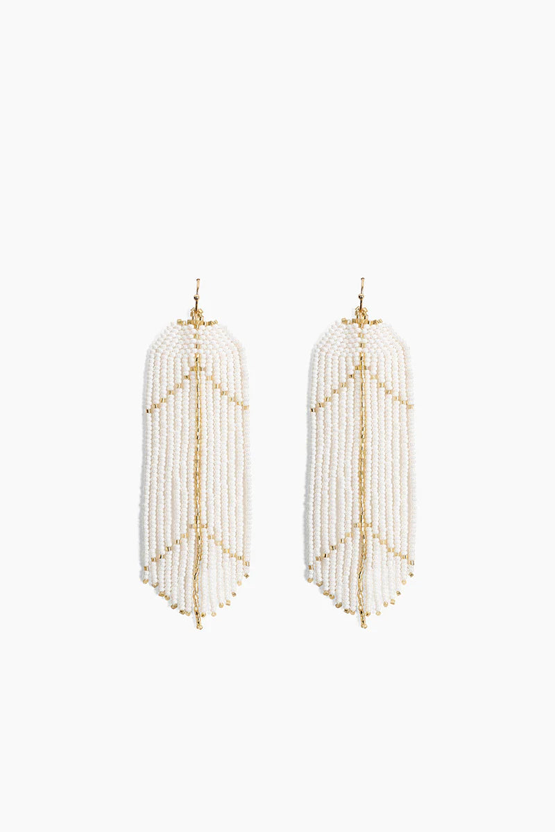 White Light Earrings | Beaded