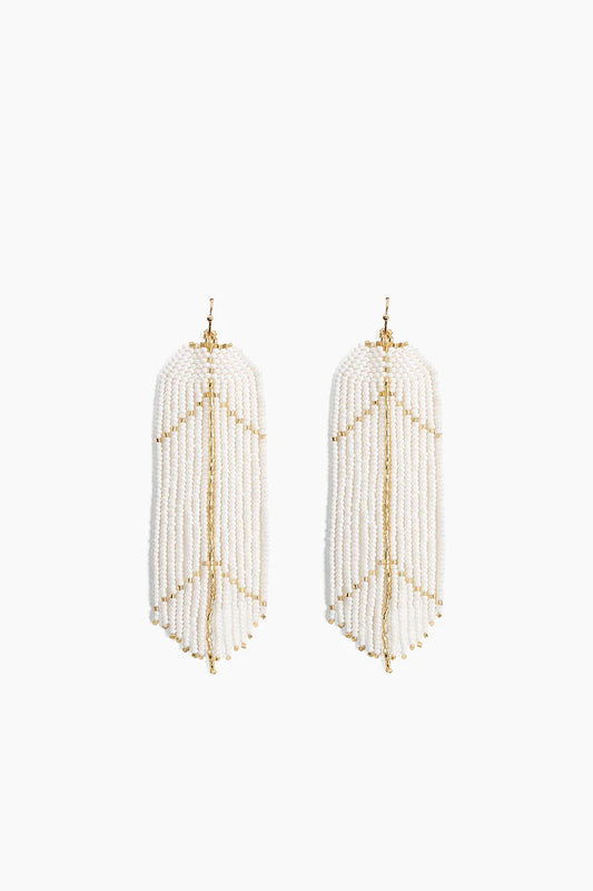 White Light Earrings | Beaded