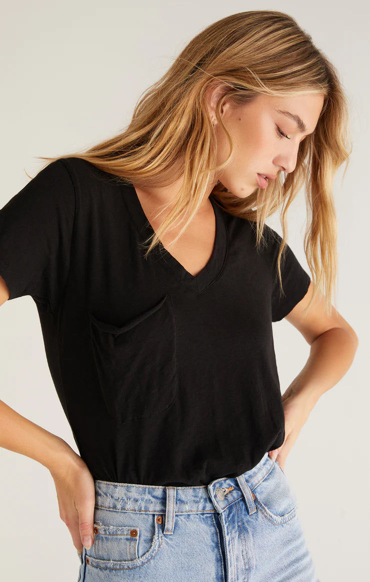 Slub Pocket Tee | Jet Black