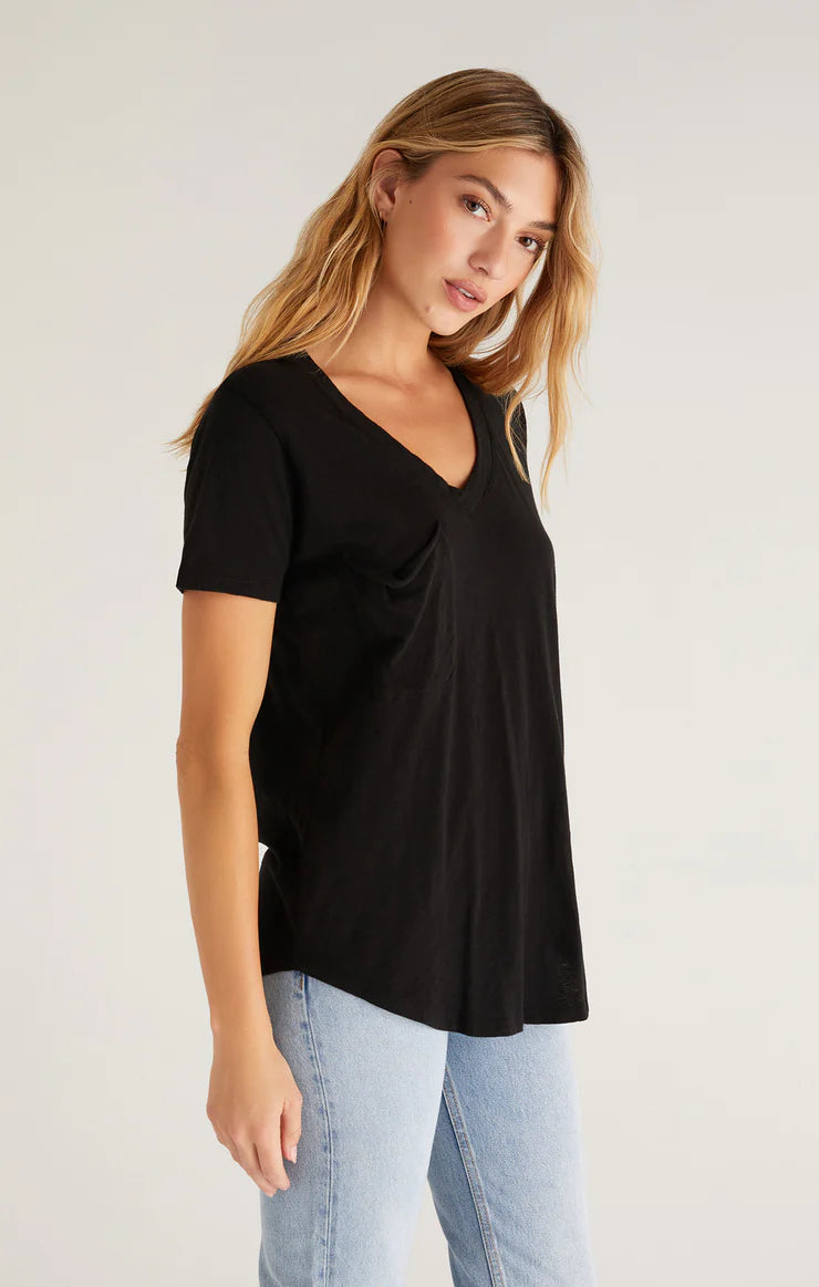 Slub Pocket Tee | Jet Black