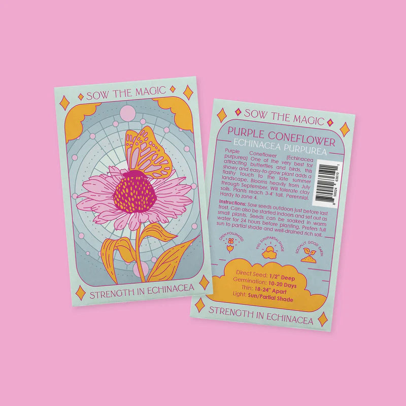 Strength in Echinacea Flower Tarot Garden Seed Pack