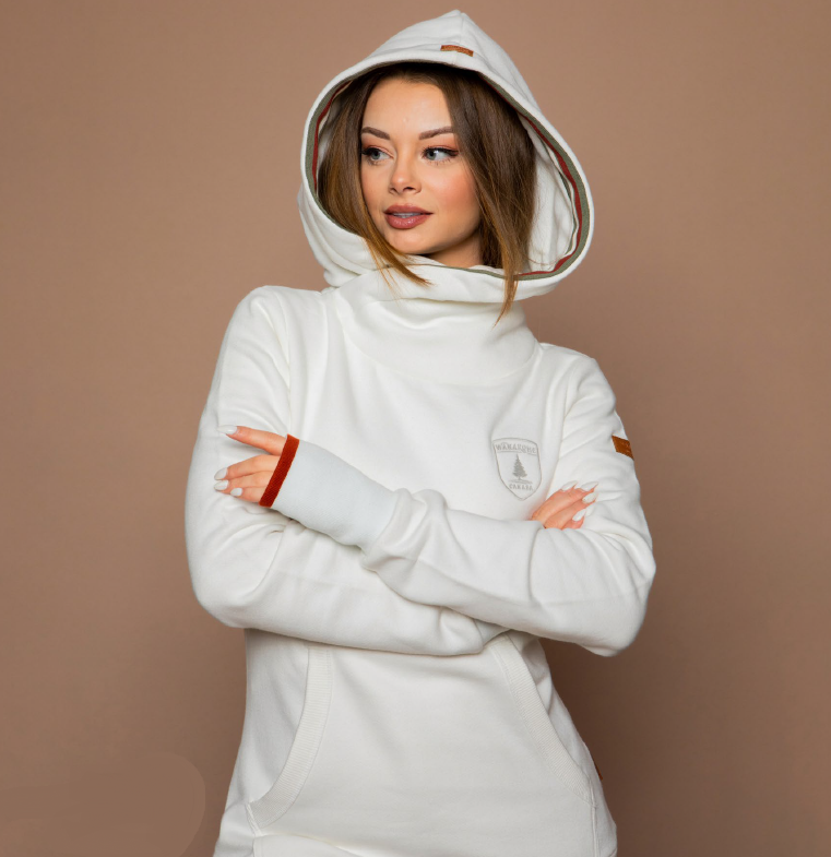 "Rubia" Large Collar Hoodie | Ivory