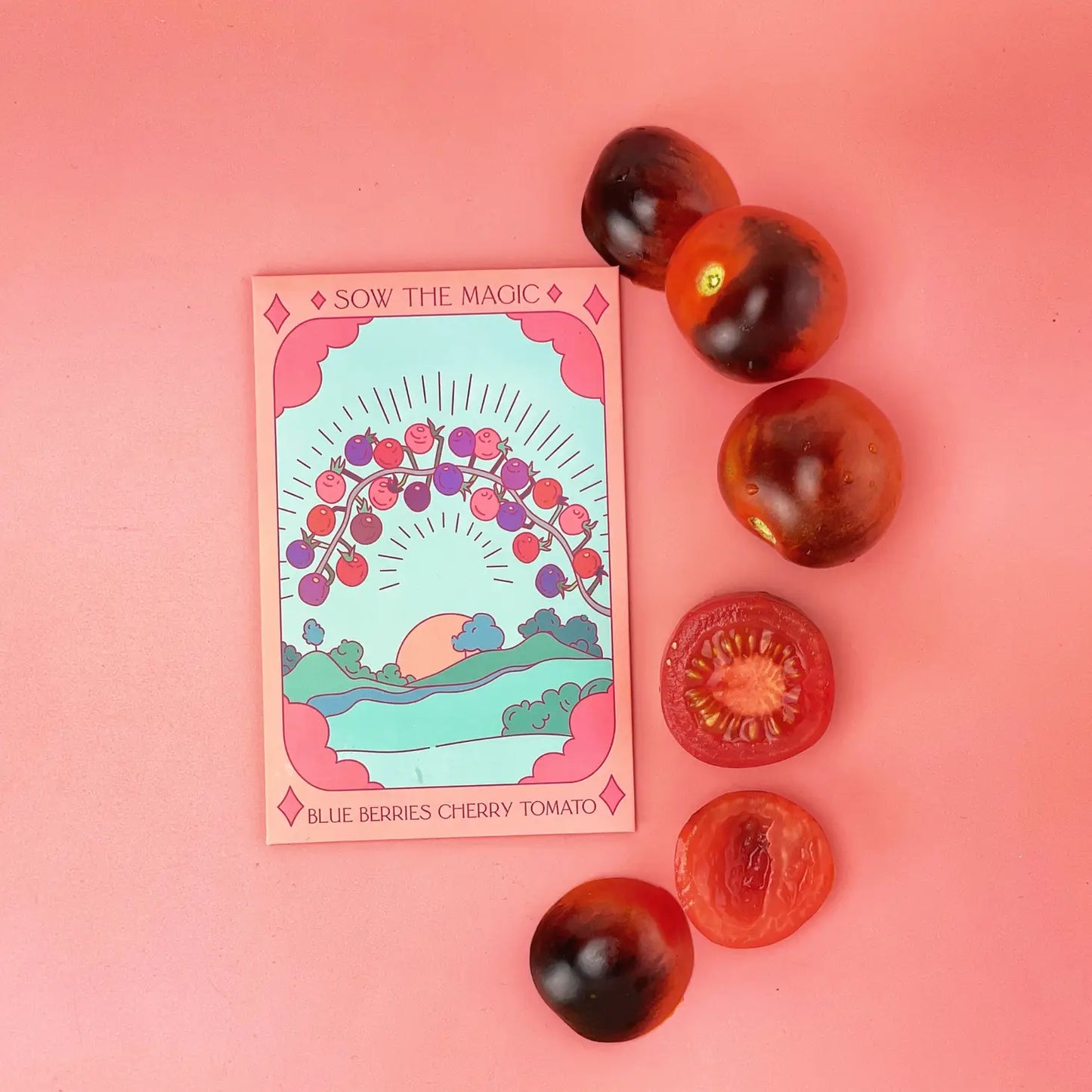 Blueberries Cherry Tomato Tarot Seed Packet