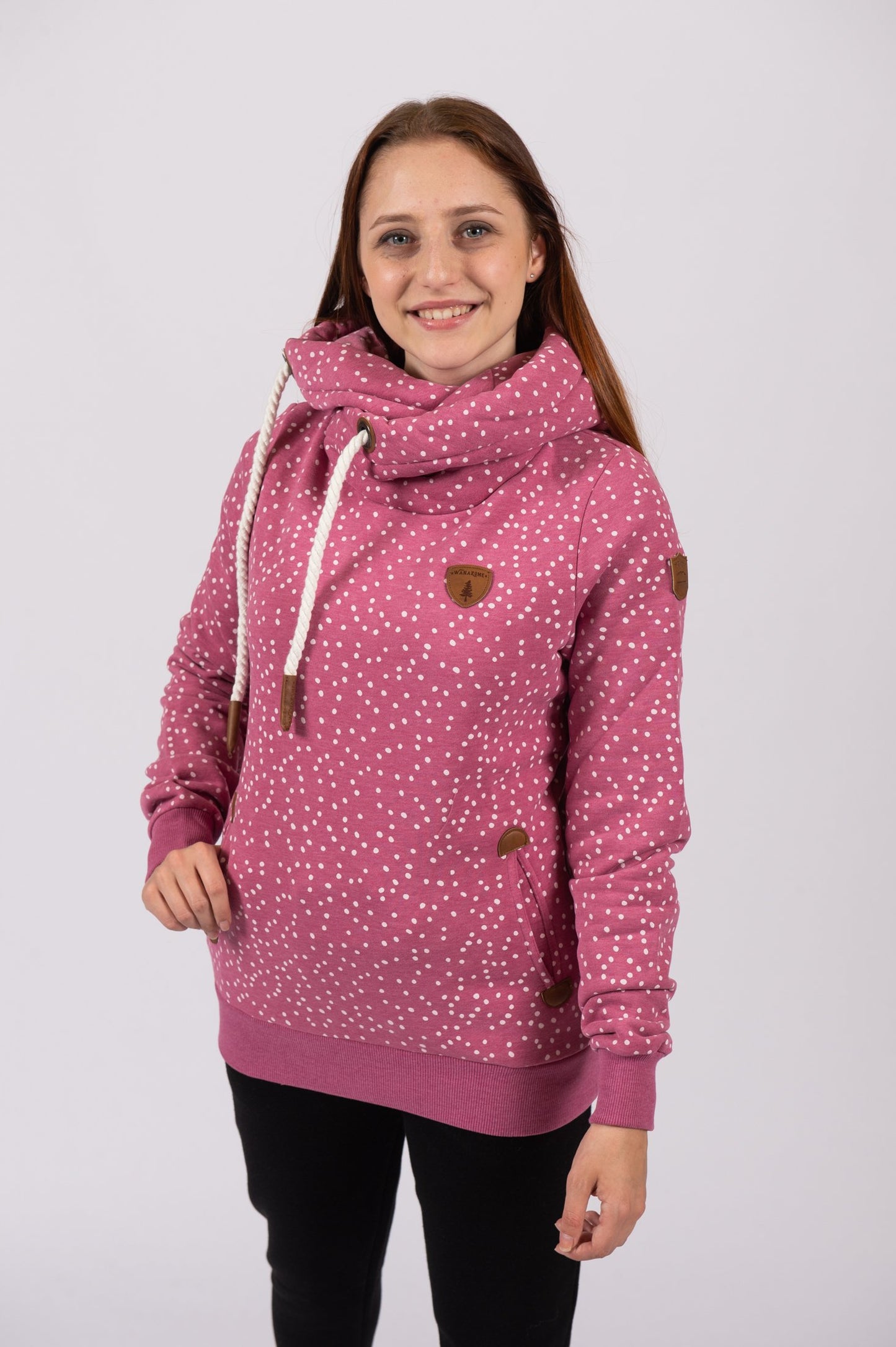 "Artemis" Large Collar Hoodie |  Cassis Mini Dot