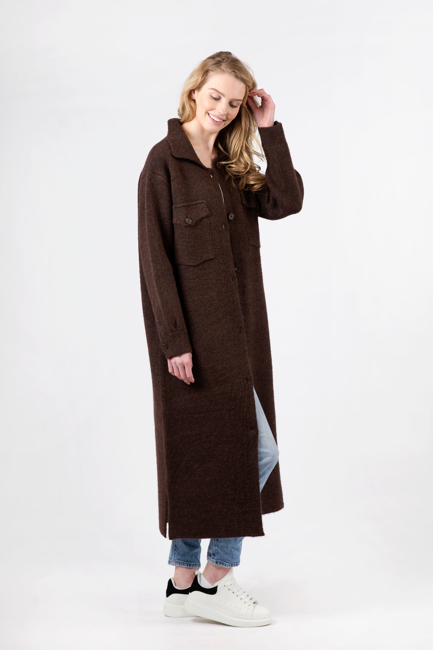 Beckham Sweater Coat | Chocolate