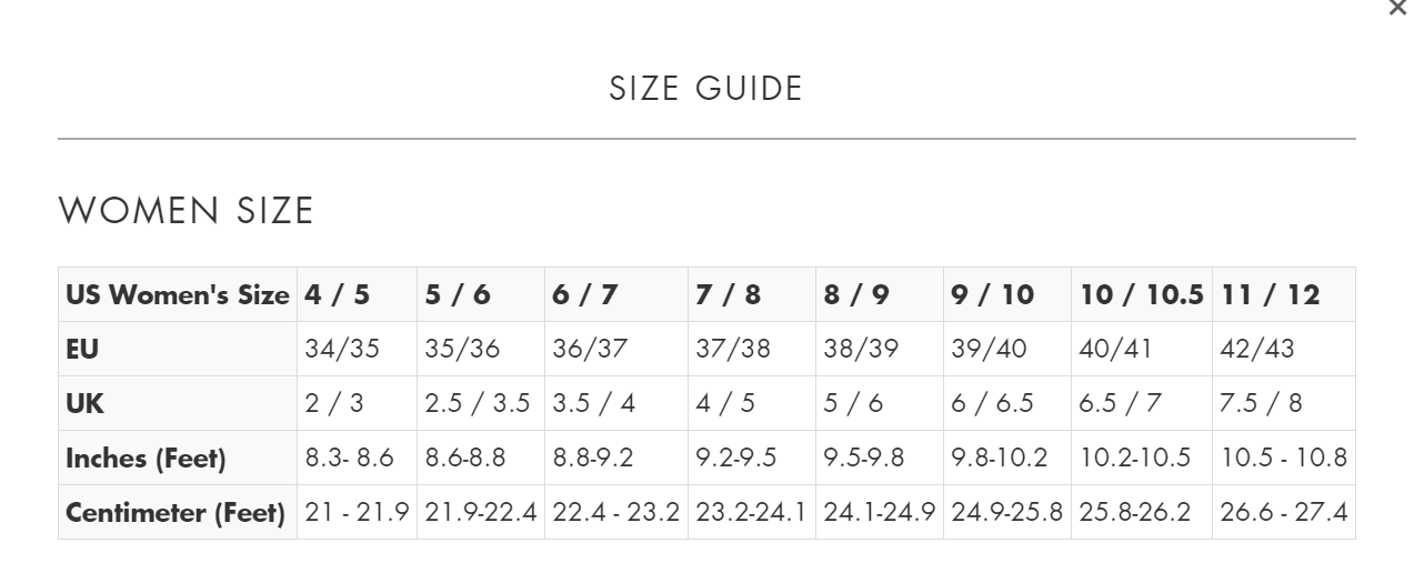 freedom moses slides size guide