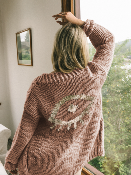 "I See You" Cardigan | Rose