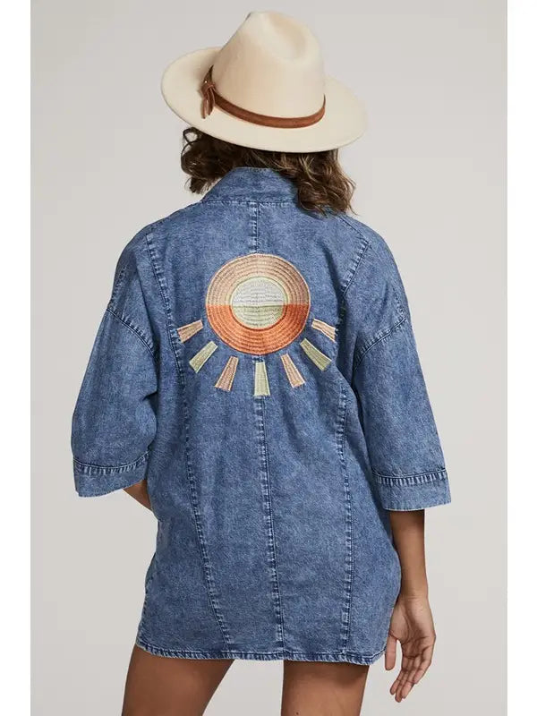 Sunrise Jacket | Embroidered Denim